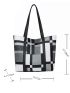 Pocket Front Design Colorblock Shoulder Tote Bag