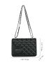 Mini Letter Graphic Quilted Detail Flap Chain Square Bag