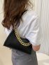 Crocodile Embossed Baguette Bag