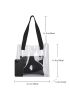 Clear Shoulder Tote Bag With Inner Pouch