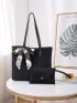 2pcs Twilly Scarf Decor Tote Bag Set