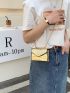 Mini Crocodile Embossed Flap Chain Square Bag