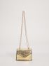 Mini Crocodile Embossed Flap Chain Square Bag