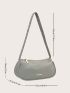 Minimalist Metal Decor Baguette Bag