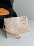 Croc Embossed Clutch Bag