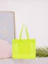 Clear Neon Lime Shoulder Tote Bag