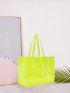 Clear Neon Lime Shoulder Tote Bag