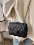 Quilted Pattern Litchi Embossed Square Bag