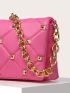 Quilted Studded Decor Square Bag