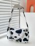 Mini Cow Pattern Chain Square Bag