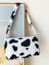 Mini Cow Pattern Chain Square Bag