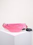 Geometric Pattern Waist Bag With Coin Purse