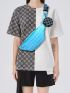 Geometric Pattern Waist Bag With Coin Purse