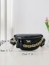 Crocodile Embossed Unicorn & Chain Decor Fanny Pack