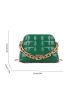 Metal Decor Quilted Chain Dome Bag