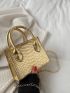 Mini Metallic Snakeskin Embossed Chain Square Bag