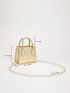 Mini Metallic Snakeskin Embossed Chain Square Bag