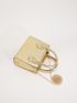 Mini Metallic Snakeskin Embossed Chain Square Bag