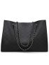 Stitch Detail Chain Shoulder Tote Bag With Inner Pouch