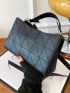 Stitch Detail Top Handle Square Bag
