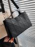 Stitch Detail Top Handle Square Bag