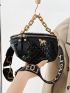 Chain & Horse Decor Quilted Fanny Pack