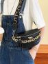 Chain & Horse Decor Quilted Fanny Pack