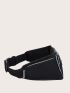 Geometric Patch Decor Release Buckle Detail Fanny Pack