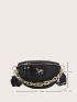 Chain & Horse Decor Embossed Detail Fanny Pack