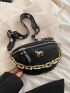 Chain & Horse Decor Embossed Detail Fanny Pack