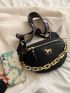 Chain & Horse Decor Embossed Detail Fanny Pack