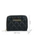 Metal Decor Quilted Zipper Around Small Wallet