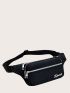 Letter Graphic Release Buckle Detail Fanny Pack