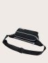 Letter Graphic Release Buckle Detail Fanny Pack