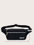 Letter Graphic Release Buckle Detail Fanny Pack