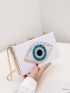 Mini Eye Decor Chain Clutch Bag