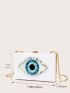 Mini Eye Decor Chain Clutch Bag