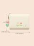 Flower & Letter Graphic Small Wallet With Bag Charm