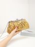 Mini Sequin Decor Chain Ruched Bag