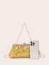 Mini Sequin Decor Chain Ruched Bag