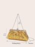 Mini Sequin Decor Chain Ruched Bag