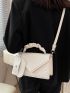 Chevron Ruched Strap Square Bag With Purse