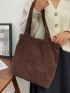 Minimalist Corduroy Shoulder Tote Bag