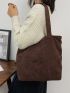 Minimalist Corduroy Shoulder Tote Bag