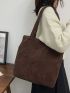 Minimalist Corduroy Shoulder Tote Bag