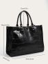 Crocodile Embossed Shoulder Tote Bag