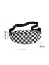 Two Tone Checkered Pattern Waist Bag