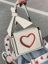 Mini Heart Graphic Flap Square Bag