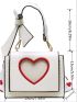 Mini Heart Graphic Flap Square Bag