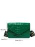 Crocodile Embossed Flap Square Bag